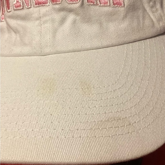MINNESOTA Adjustable Adult One-Size Strapback Hat White w Pink Logo Baseball Cap - Picture 2 of 7